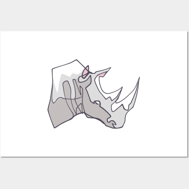 Hand drawn rhino head vector illustration Wall Art by bernardojbp